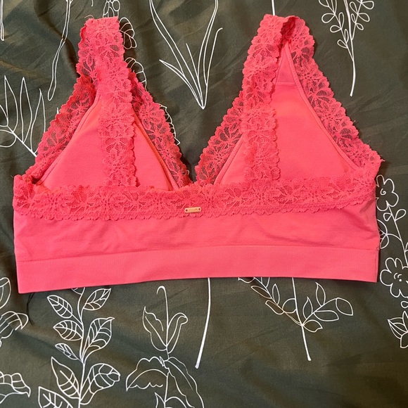 Lace Trim Pink Bralette - Picture 2 of 3